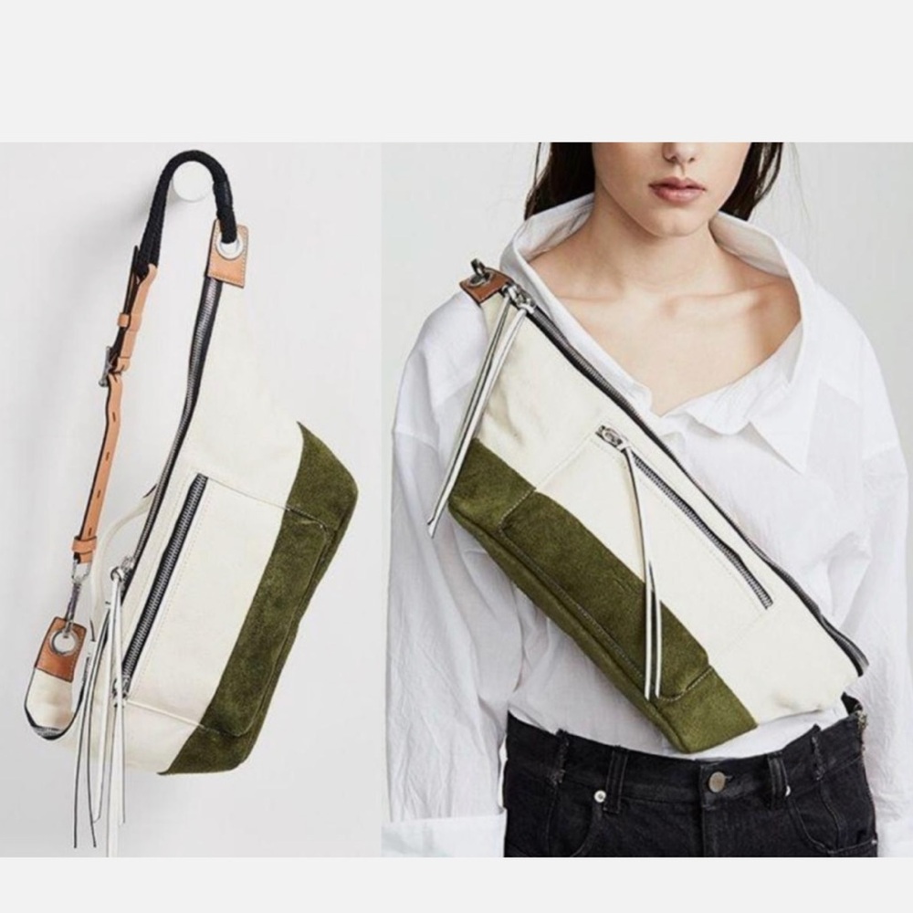rag & bone Olive and Cream Crossbody Bag